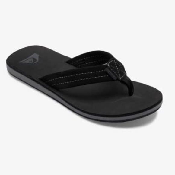 BRAND NEW men quicksilver carver suede leather slides black slippers size US 13 - Picture 1 of 4